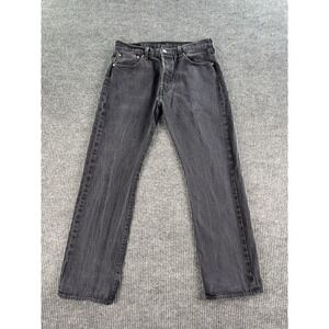 Levis 501XX Jeans Mens 34x32 Black Denim Classic Original Straight Button Fly